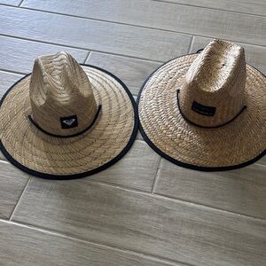 Roxy Natural Straw Sun Hat with Black Trim